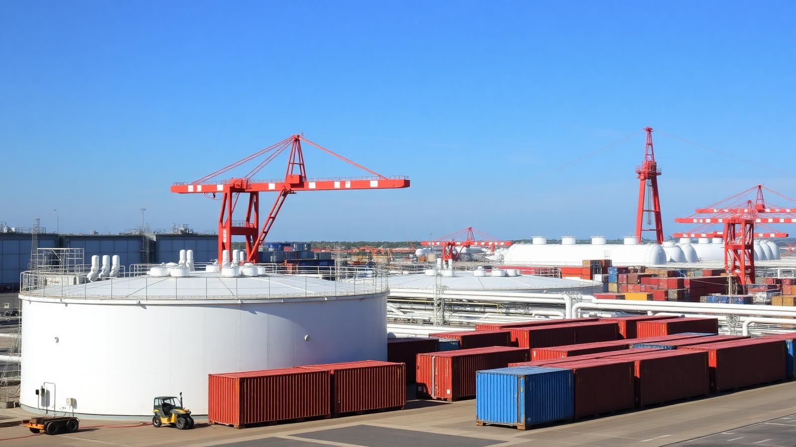 Petrochemical facility and storage tanks